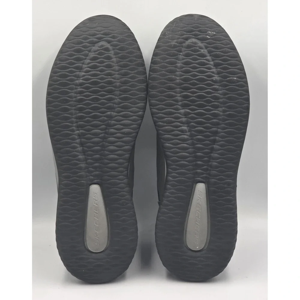 Skechers Mens Delson Camben Size 12 Slip On Sneaker Black Gray Walking Shoe
